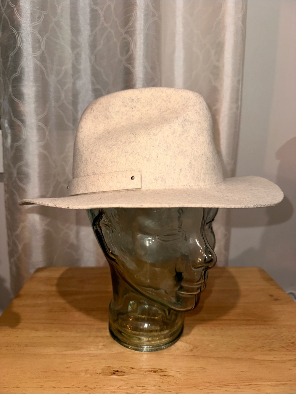 Cream Wool wide brim Hat